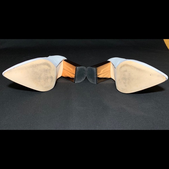 Gray leather pump with 3” mirrored rose gold heel - Picture 7 of 7